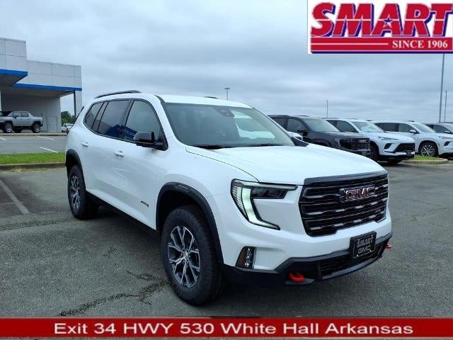 2026 GMC Acadia AT4 in Summit White — front three-quarter view