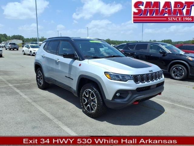 2026 Jeep Compass Trailhawk in Forest Mist Metallic — front three-quarter view